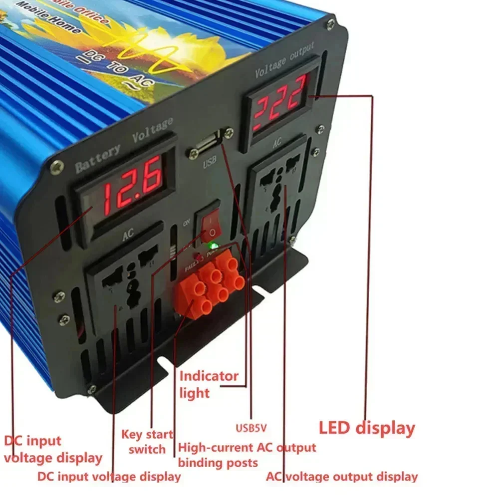 Inversor solar de onda senoida - Pure Sine Wave Inverter 5000W 48V 220V avaliação e preço